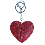 Korean velvet rhinestone heart keychain - perfect gift for couples & best friends - valentine's day & anniversary bag charm