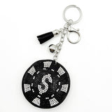 Diamond-studded letter s keychain - european & american style tassel metal charm - bag accessory - cross-border hot seller