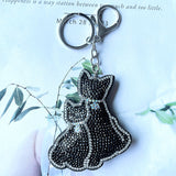Mother and child cat hot diamond keychain korean velvet diamond-encrusted warm family pendant family theme bag accessories gift