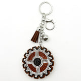 Diamond-studded gear keychain - european & american style tassel metal charm - bag accessory - cross-border hot seller