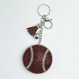 New arrival hot diamond baseball keychain diamond-encrusted tassel pendant fashion sports style bag accessories