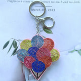 Korean velvet colorful balloon keychain - birthday party favor, happy theme bag charm, backpack accessory
