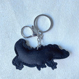 Animal keychain crocodile alligator korean velvet diamond bag pendant cute pet leather hot diamond car key hanger