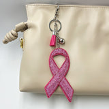 Large diamond-studded ribbon keychain fashion tassel bag charm - cross-border hot seller
