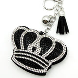 Diamond-studded crown keychain - european & american style tassel metal charm - bag accessory - cross-border hot seller