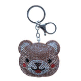 Korean velvet cute bear head keychain - adorable bear-themed bag charm - plush bear backpack accessory - luggage & bag decoration