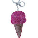 Ice cream keychain korean velvet cone hot diamond luggage accessories summer cool style bag chain pendant