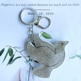 Korean velvet peace dove bag charm - minimalist style accessory for artistic young adults, keychain pendant