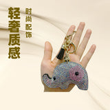 2025 new creative anime unicorn elephant keychain korean velvet rhinestone animal keyring bag charm