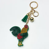 New arrival diamond-encrusted big cock keychain creative bag pendant tassel metal fashion accessories cross-border hot sale