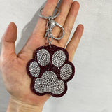 European and american popular bear paw cat claw keychain butterfly cat dog korean velvet rhinestone cartoon animal bag pendant