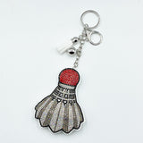 Hotfix rhinestone badminton keychain fashion tassel pendant bag charm - cross-border hot seller
