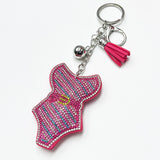 Cross-border diamond-encrusted bikini keychain for women fashion tassel bag pendant creative jewelry pendant
