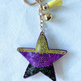 Cross-border exclusive: korean velvet star hotfix rhinestone keychain - galaxy-themed bag charm, minimalist fashion accessory