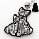 Diamond-studded cat keychain - european & american style tassel metal charm - bag accessory - cross-border hot seller