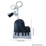 Korean velvet piano keychain - musical theme bag charm - musical instrument shaped backpack accessory - gift for music lovers