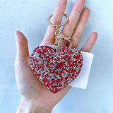 Xiaoxiangfeng heart hot diamond leather keychain fashion keychain pendant velvet diamond bag pendant wholesale
