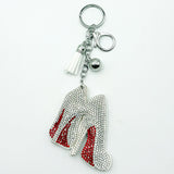 Diamond-studded high heel keychain - european & american style tassel metal charm - bag accessory - cross-border hot seller
