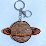 Planet universe hot diamond keychain korean velvet diamond starry sky pendant trendy stylish men's and women's jewelry accessories