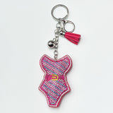 Cross-border diamond-encrusted bikini keychain for women fashion tassel bag pendant creative jewelry pendant