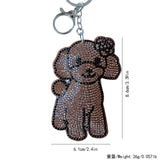 Hot-selling, classic rhinestone-studded cartoon dog keychain – a trendy accessory for your bag or keys!