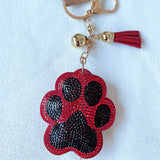 Hot-selling cross-border european and american creative cartoon bear paw hot diamond keychain japanese and korean fashion versatile jewelry bag pendant