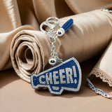 Cross-border creative sports meeting sports competition small souvenir korean velvet hot diamond cheer keychain bag accessories