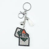 Rhinestone lighter keychain tassel charm - women's bag & car accessories - diamond embellished