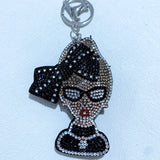 Cool girl bows avatar keychain korean velvet sweet cool style bag pendant stylish pants chain pendant