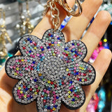 Sunflower bag hanging cross-border hot selling korean velvet diamond-encrusted luggage accessories keychain mobile phone case stylish accessories