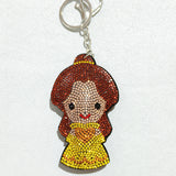 2026 hot-selling european and american new arrivals: korean velvet rhinestone ice princess series keychains, bag charms, and accessories