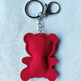 Cross-border bear hot diamond keychain korean velvet diamond cartoon pendant cute cute bag accessories