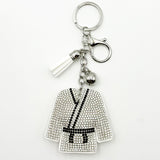 Diamond-studded suit keychain - european & american style tassel metal charm - bag accessory - cross-border hot seller