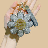 Sunflower bag hanging cross-border hot selling korean velvet diamond-encrusted luggage accessories keychain mobile phone case stylish accessories