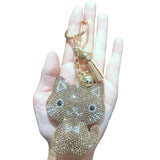 Cross-border hot-selling korean velvet diamond kitten keychain bag hanging fashion hot diamond luggage pendant wholesale