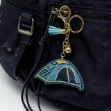 New diamond-studded tent keychain - european & american style tassel metal charm - bag decoration - cross-border hot seller