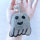 Korean velvet ghost keychain - halloween themed fun & quirky bag charm for lovers