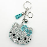 Hotfix rhinestone hk keychain tassel charm cute girl's bag accessory fashion gift