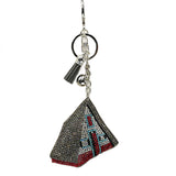 New diamond-studded tent keychain - european & american style tassel metal charm - bag decoration - cross-border hot seller