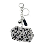 Cross-border diamond-encrusted dice keychain small fragrant tassel pendant bag accessories fashion girl gift