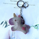 Cross-border korean velvet unicorn hotfix rhinestone keychain - multi-purpose bag charm for backpacks, luggage, and more - ultra-lightweight