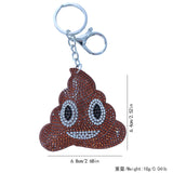 Cross-border in stock childlike shit keychain korean velvet hot diamond bag decoration funny creative key accessories