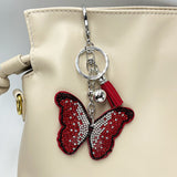 New arrival diamond-encrusted butterfly keychain fashion tassel bag pendant cross-border hot-selling creative accessories