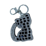New arrival glass diamond cute cat car pendant fashion velvet bag accessories korean velvet hot diamond keychain