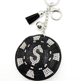 Diamond-studded letter s keychain - european & american style tassel metal charm - bag accessory - cross-border hot seller