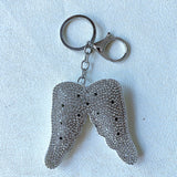 Angel wing keychain charm - korean velvet full diamond leather rhinestone angel bag charm - cross-border hot seller