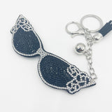 Cross-border creative glasses hot diamond keychain fashion women's diamond bag tassel pendant factory wholesale pendant