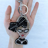 Cool girl bows avatar keychain korean velvet sweet cool style bag pendant stylish pants chain pendant