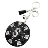 Diamond-studded letter s keychain - european & american style tassel metal charm - bag accessory - cross-border hot seller