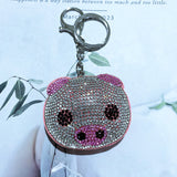 Korean velvet piggy hot diamond keychain, cute pet zodiac shape, healing luggage pendant, cross-border hot sale